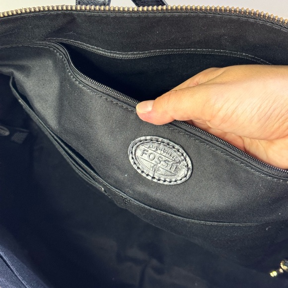 Fossil Sydney Croc Embossed Leather Shopper Tote Bag - Picture 13 of 15